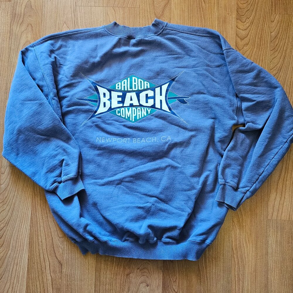 Balboa Beach Company heavyweight steel blue sweatshirt by Gildan - Size XL